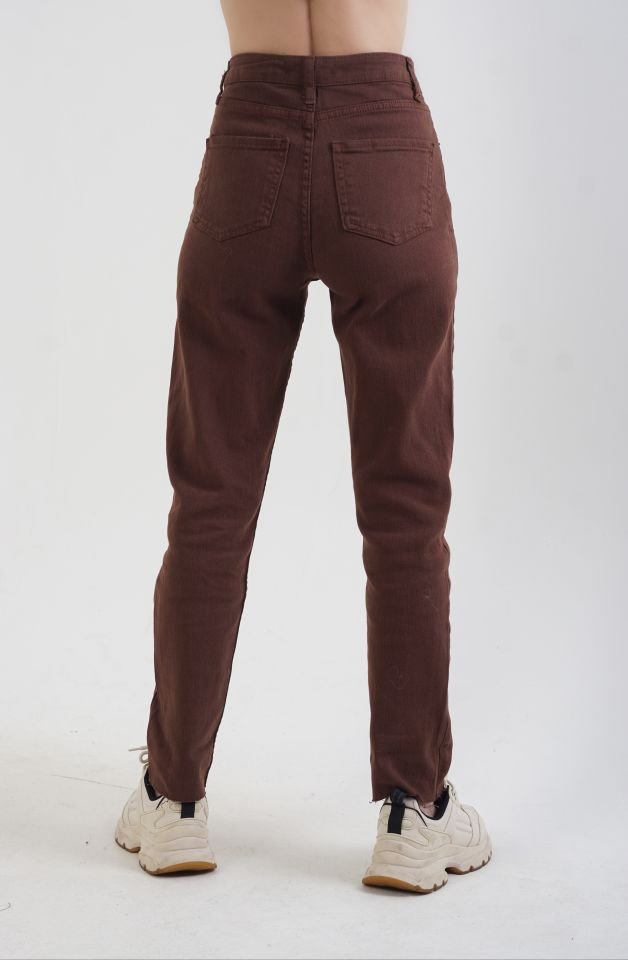 Kahverengi Boyfit Jean Pantolon