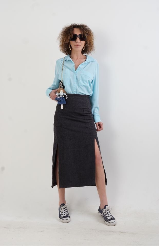 Çift Cepli Krep Gömlek