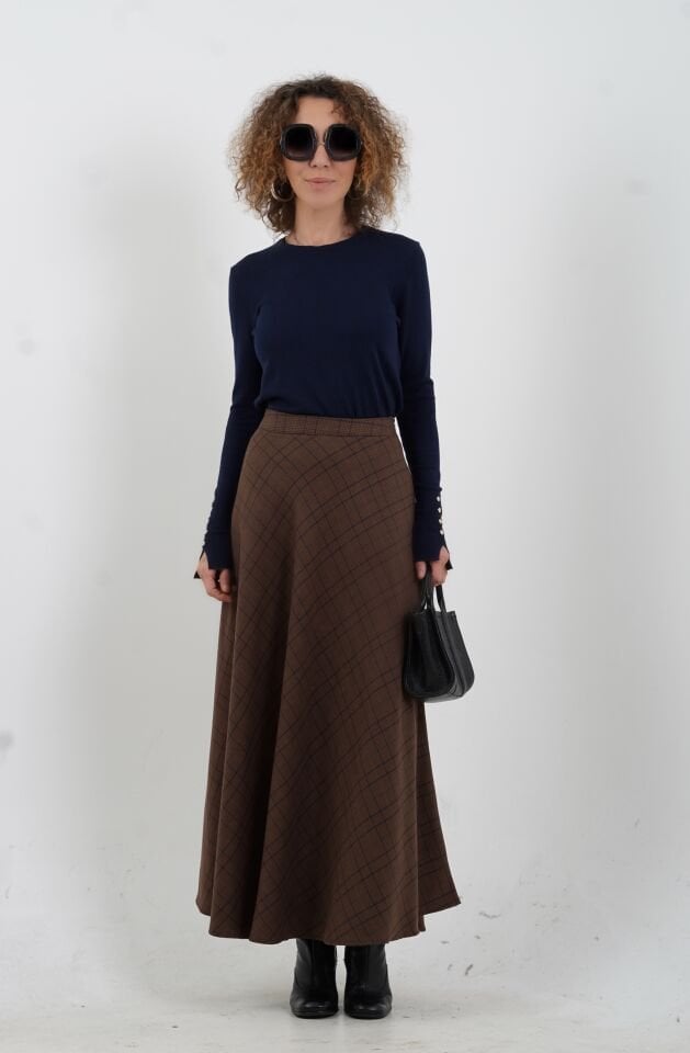 Kahve Ekose Verev Etek