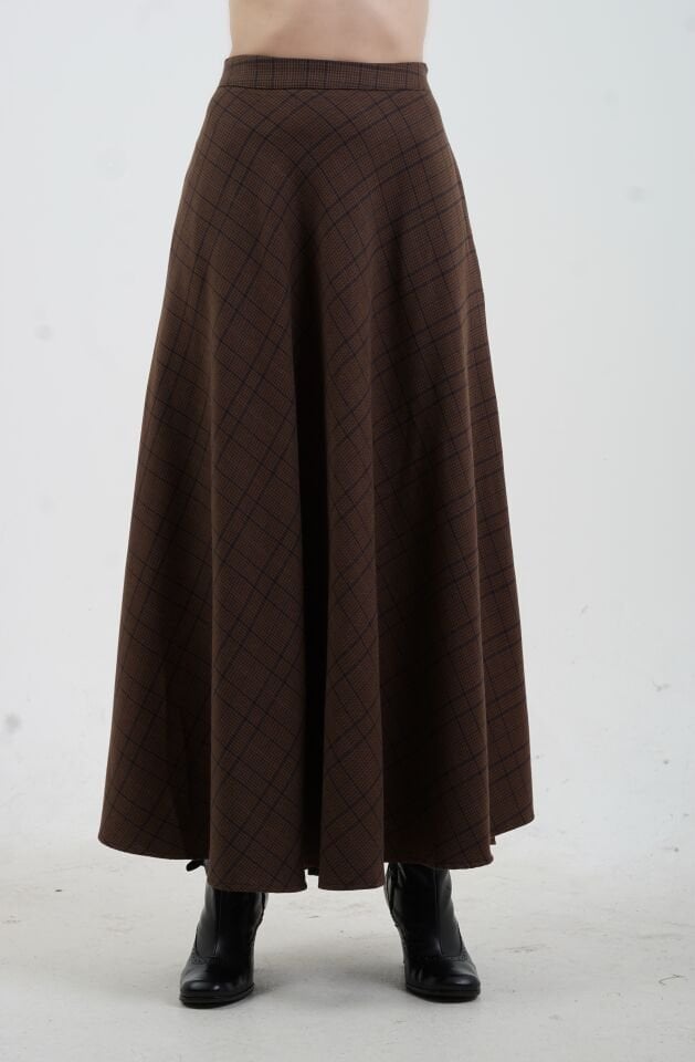 Kahve Ekose Verev Etek