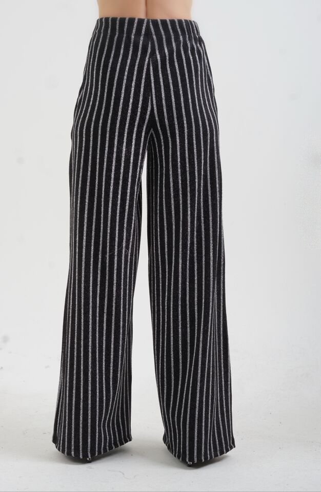 Sim Çizgili Bol Paça Pantolon