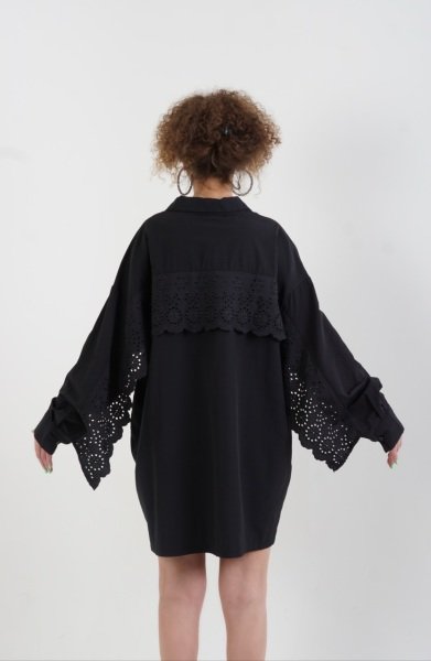 Kolu Ve Arkası Fistolu Gömlek SİYAH - STN