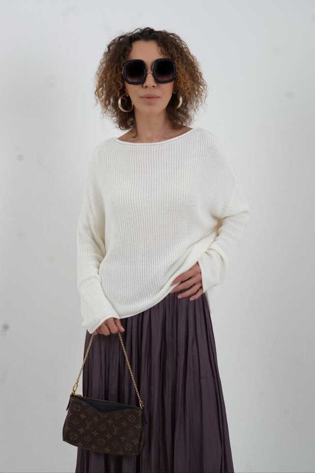 Vizon Beli Lastikli Crash Efekt Saten Etek