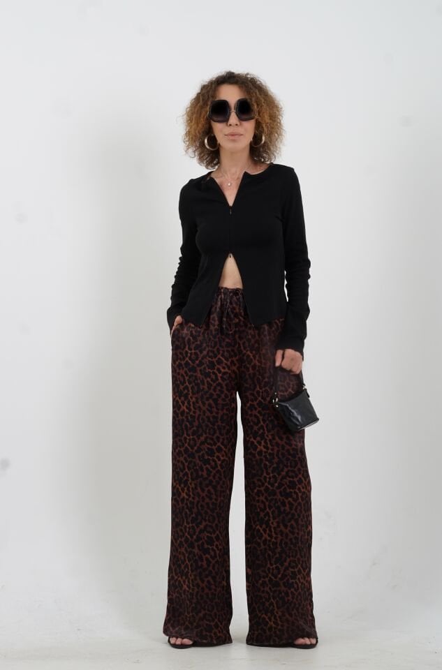 Siyah Fermuar Detaylı Uzun Kollu Bluz