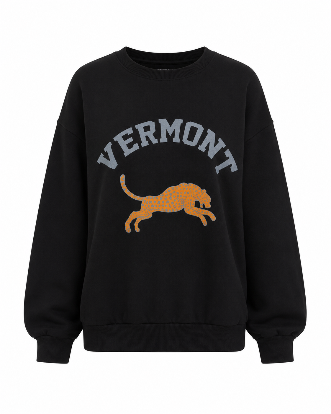Siyah Vermont Kaplan Baskılı Sweat
