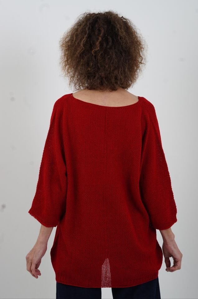 Koyu Kırmızı Pike Örgü Triko