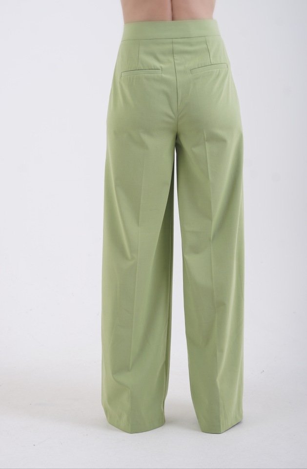 Fıstık Yeşili Geniş Paça Pantolon