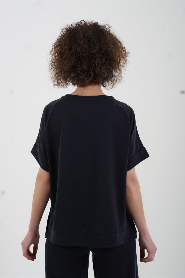 Antrasit Modal Pike O Yaka Tshirt Pant Eşofman Takım