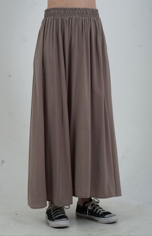 Açık Vizon Tensel Uzun Etek