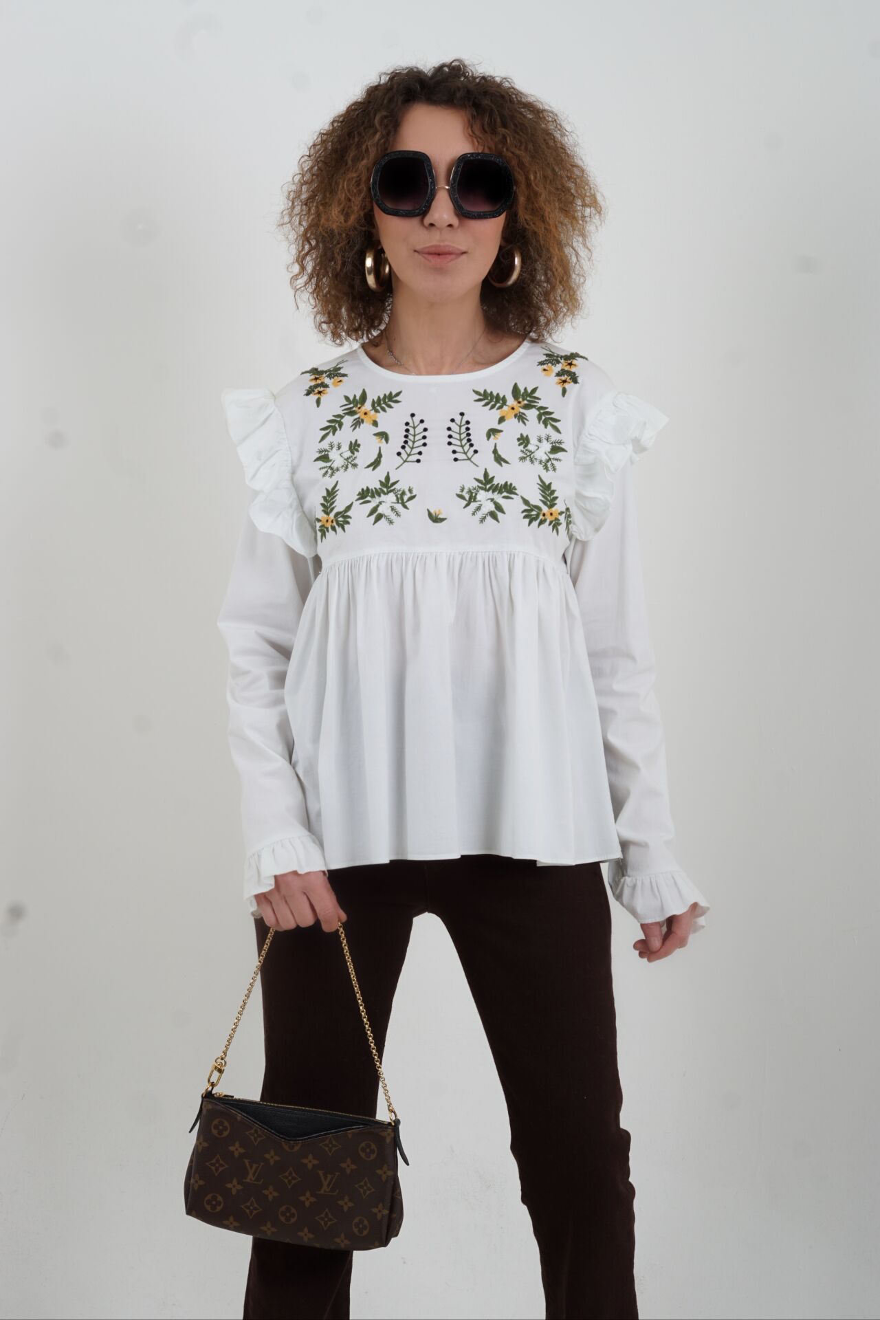 Green Nakışlı Gömlek