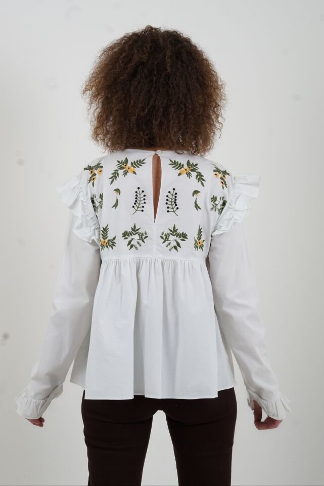 Green Nakışlı Gömlek