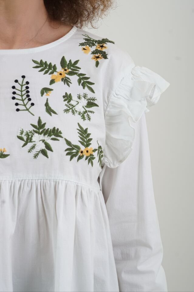 Green Nakışlı Gömlek