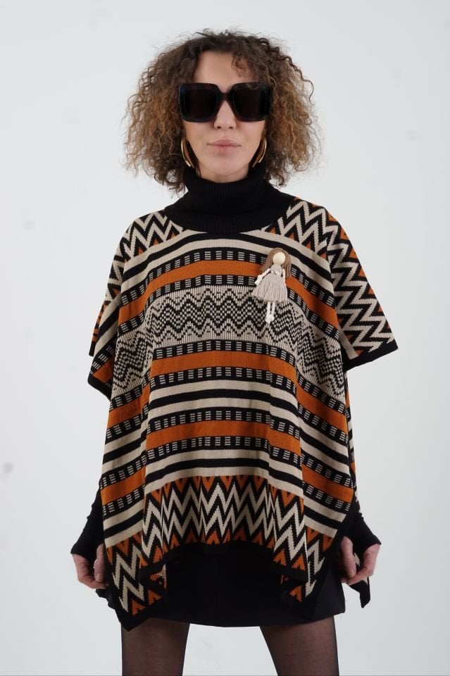 Tribal Desenli Yanları Açık Panço