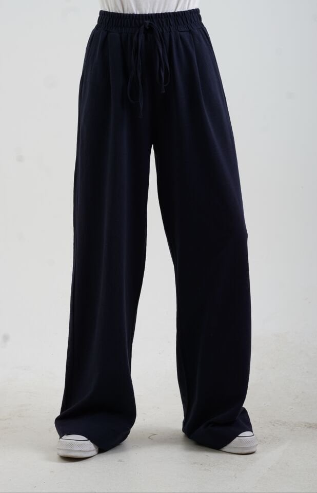 Lacivert Premium Pike Bol Paça Pantolon