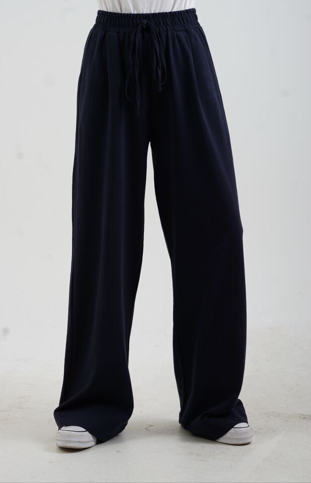 Lacivert Premium Pike Bol Paça Pantolon