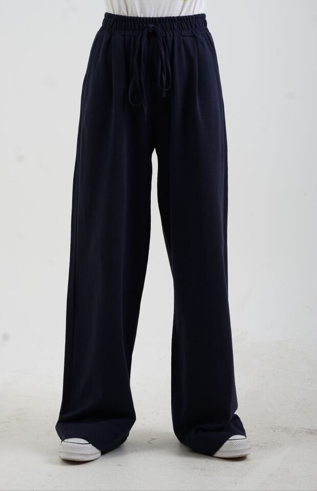 Lacivert Premium Pike Bol Paça Pantolon