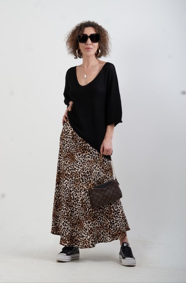 Siyah Pike Örgü Triko