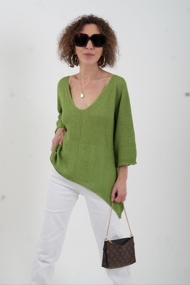 Yeşil Pike Örgü Triko