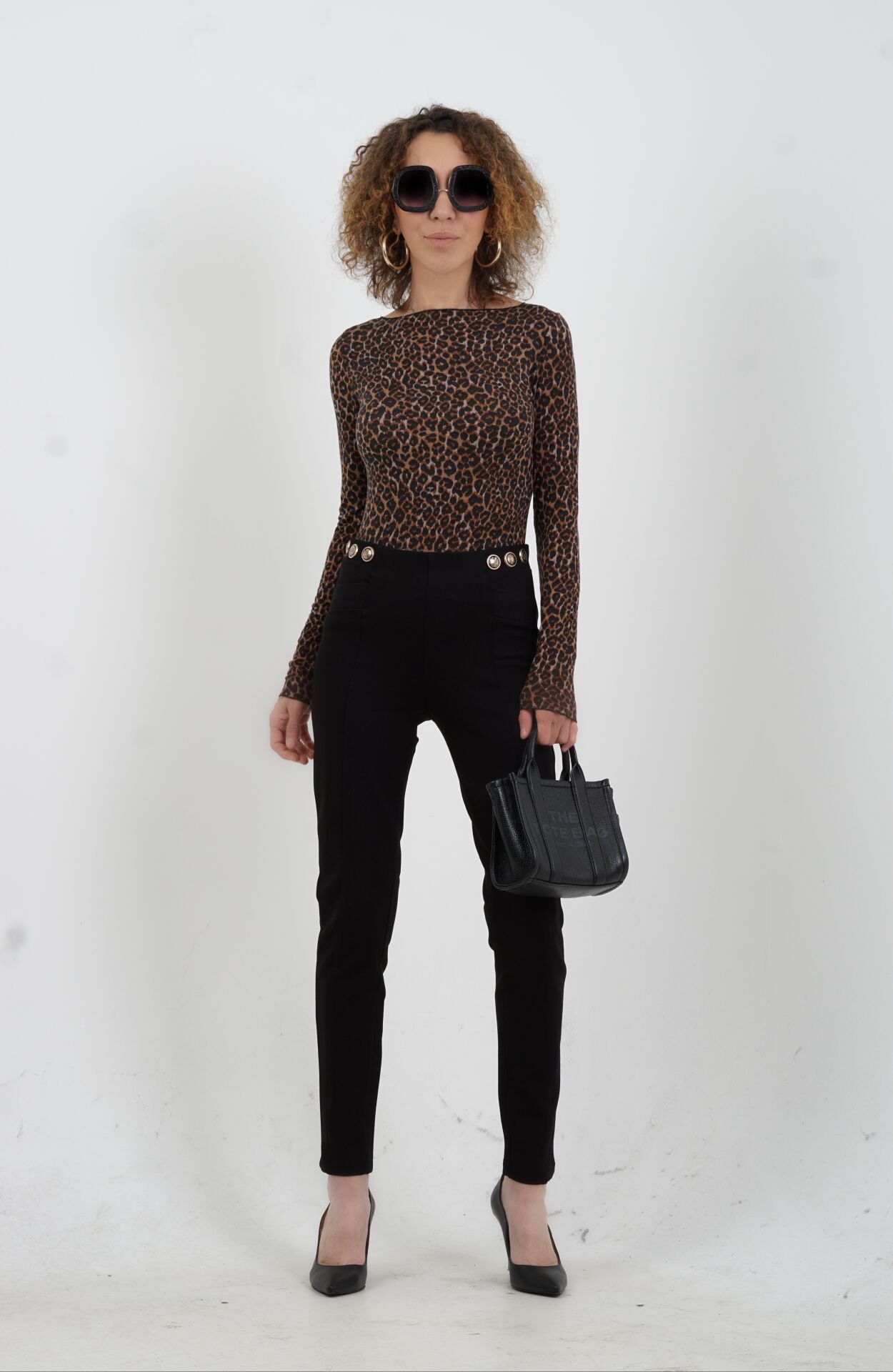 Siyah Çıt Çıt Detaylı Toparlayıcı Tayt