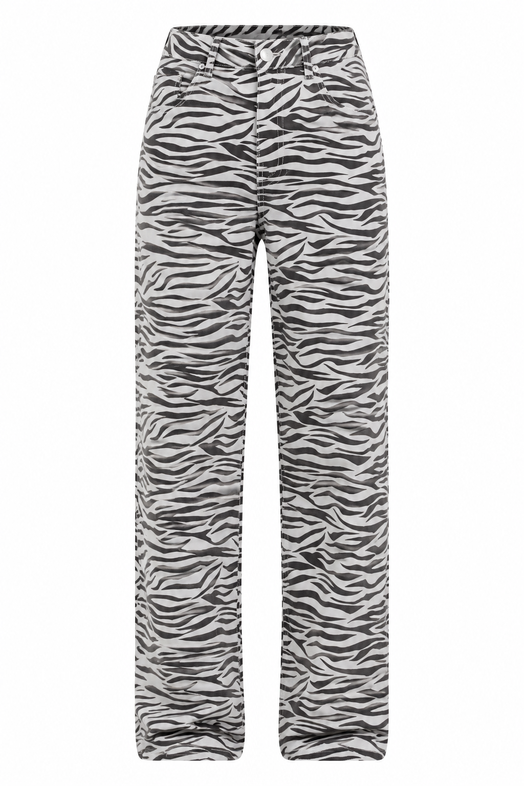 Zebra Desenli Denim Pantolon