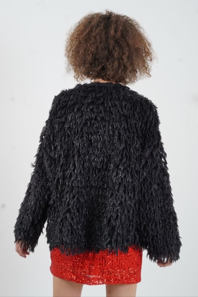 Saçaklı Simli Ceket