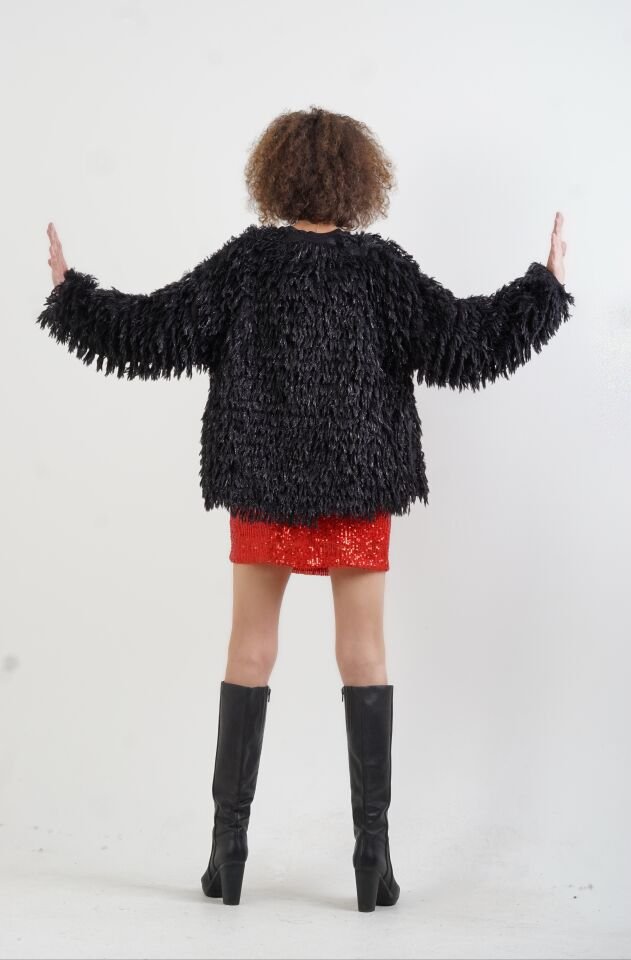 Saçaklı Simli Ceket