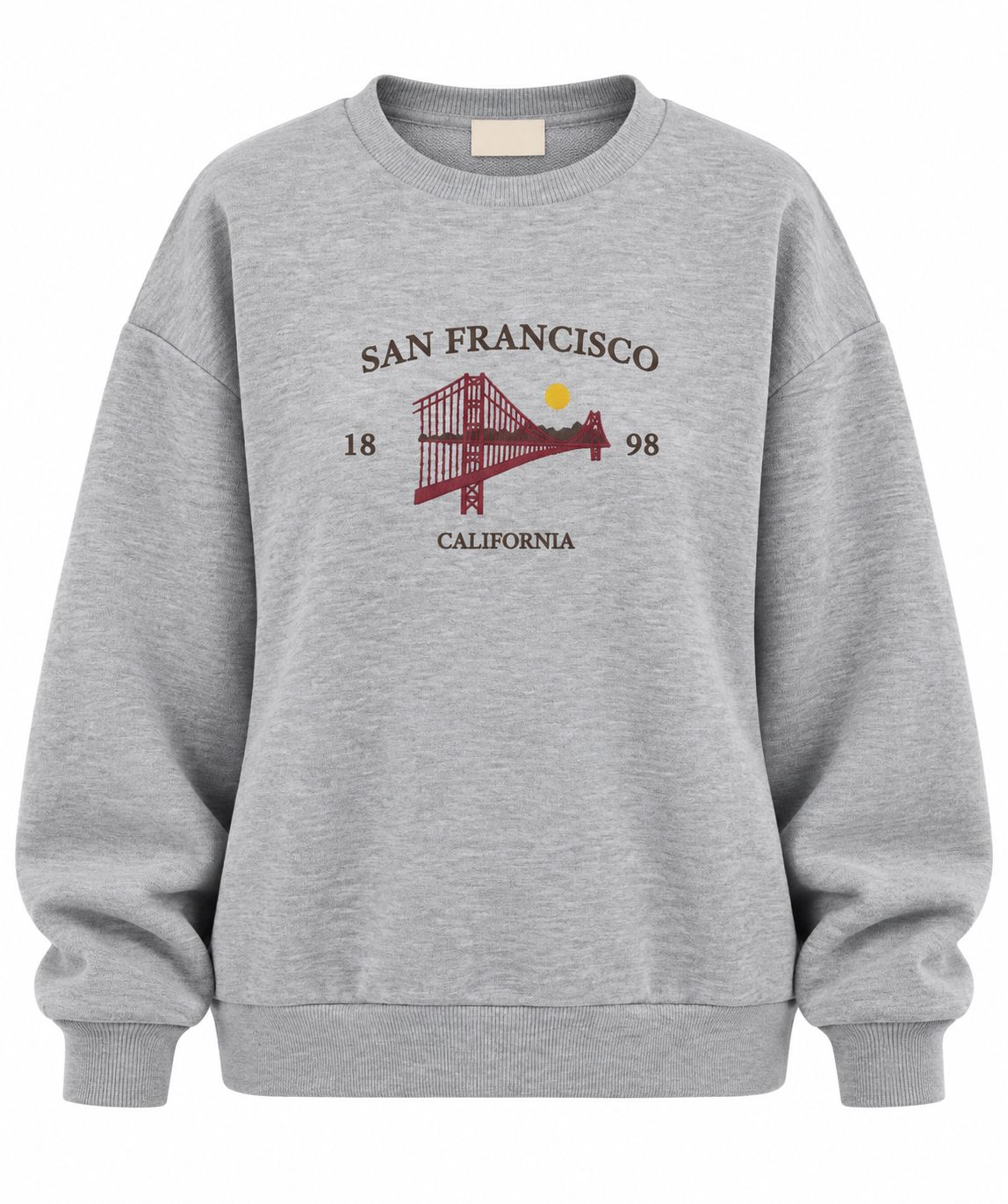 San Francisco Nakışlı Arkası Fermuarlı Oversize Sweatshirt