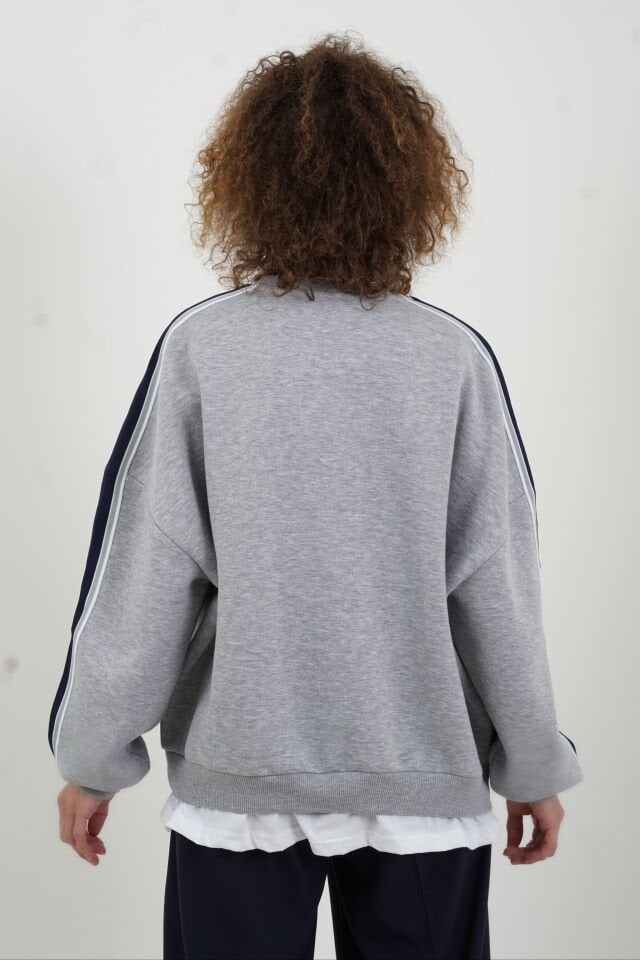 Kaplan Baskılı Tshirt Detaylı Oversize Sweatshirt