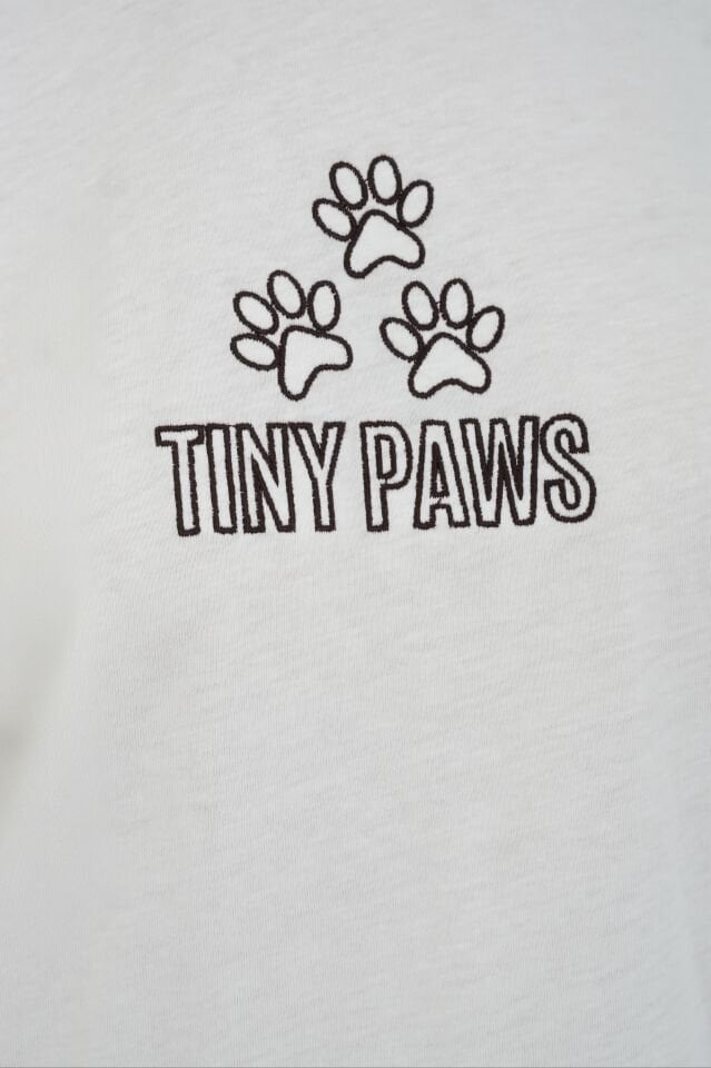 Pati Önü Nakışlı Arkası Baskılı Tshirt