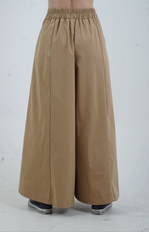 Camel Pileli Pantolon Etek