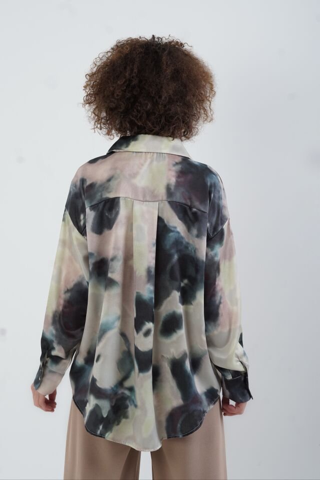 Batik Desen Saten Gömlek