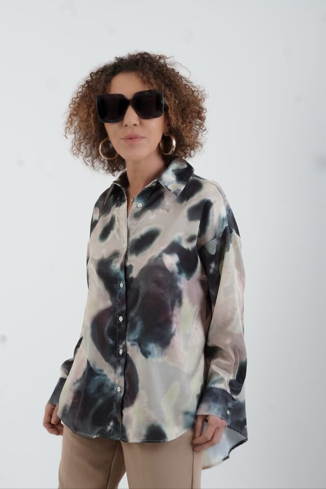 Batik Desen Saten Gömlek