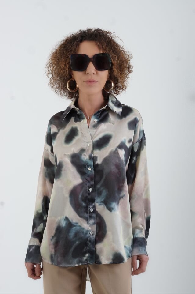 Batik Desen Saten Gömlek