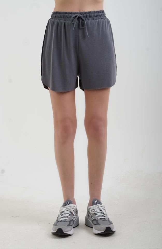 Füme Modal İçi Boxer Yırtmaçlı Şort