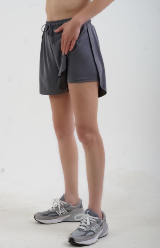 Füme Modal İçi Boxer Yırtmaçlı Şort