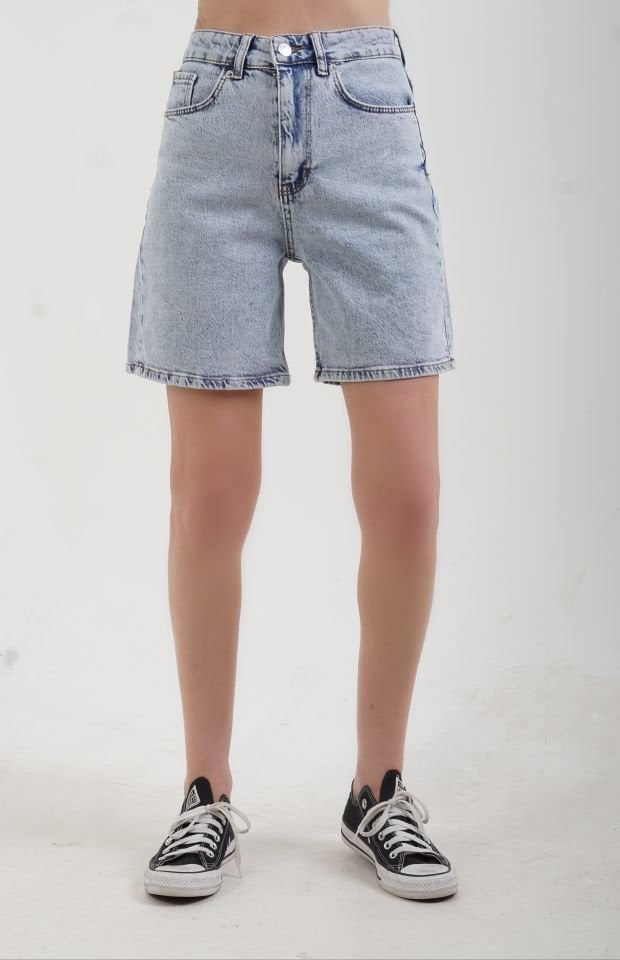 Buz Mavi Relax Denim Şort