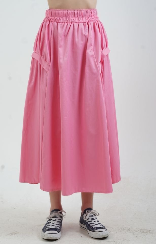 Pembe Beli Lastikli Pamuk Saten Etek