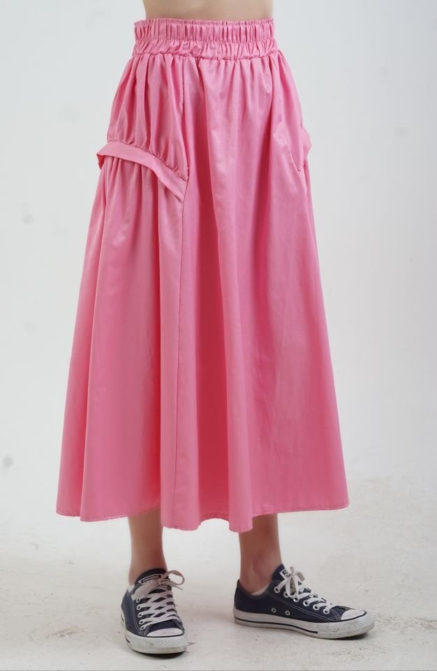 Pembe Beli Lastikli Pamuk Saten Etek