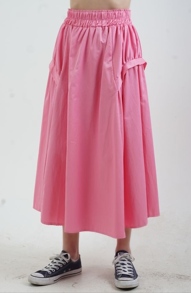 Pembe Beli Lastikli Pamuk Saten Etek