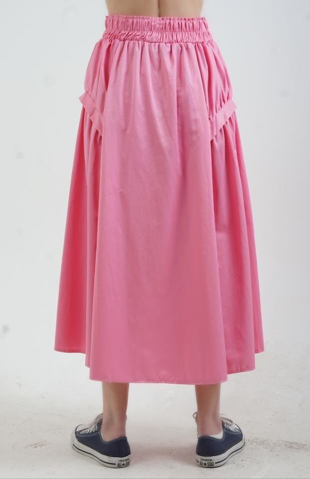 Pembe Beli Lastikli Pamuk Saten Etek