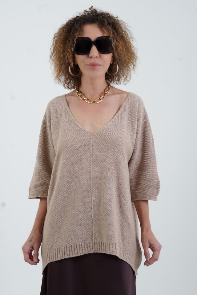 Camel Pina V Yaka Triko