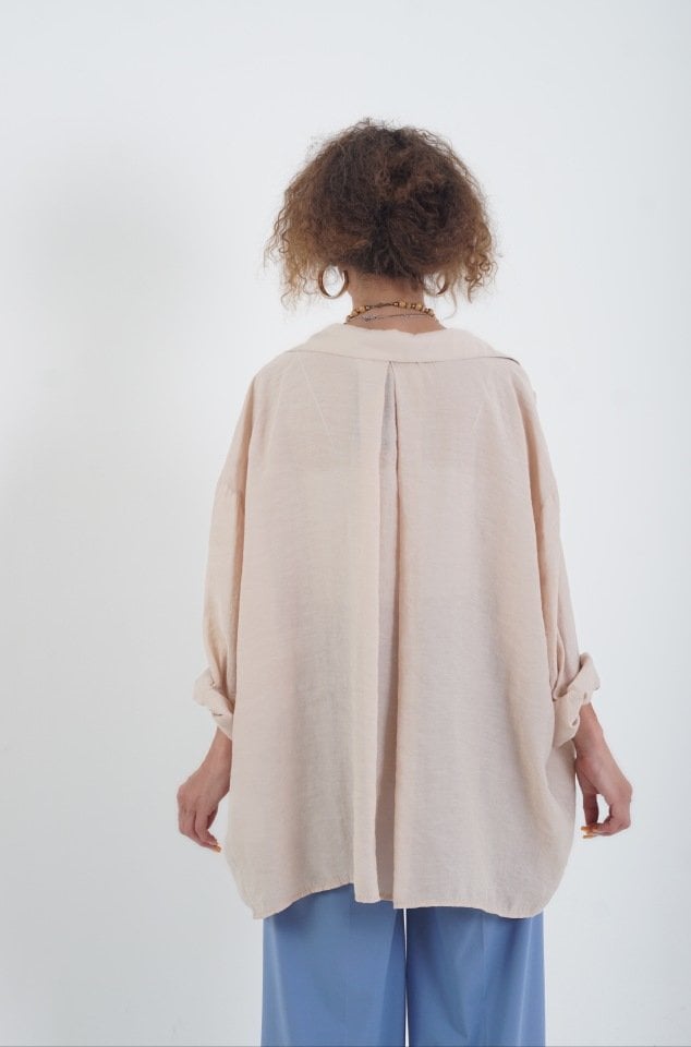 Taş Omzu Düşük Oversize Gömlek