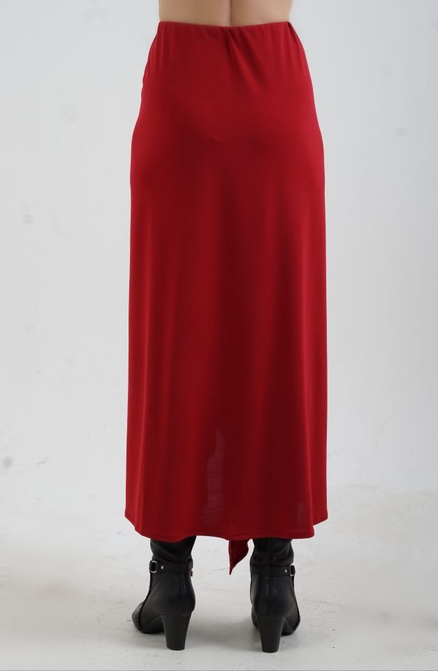 Bordo Önü Fırfırlı Etek