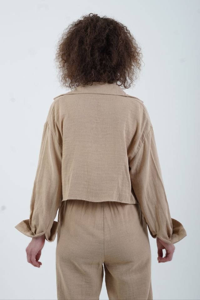 Camel Müslin Gömlek Pantolon Takım