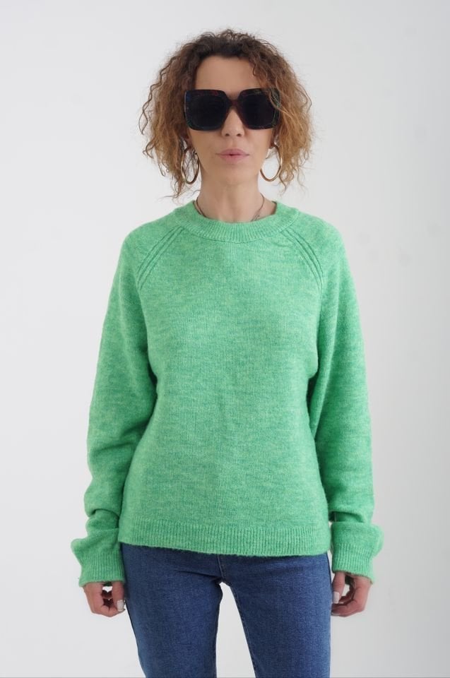 Yeşil Alize Bisiklet Yaka Kazak