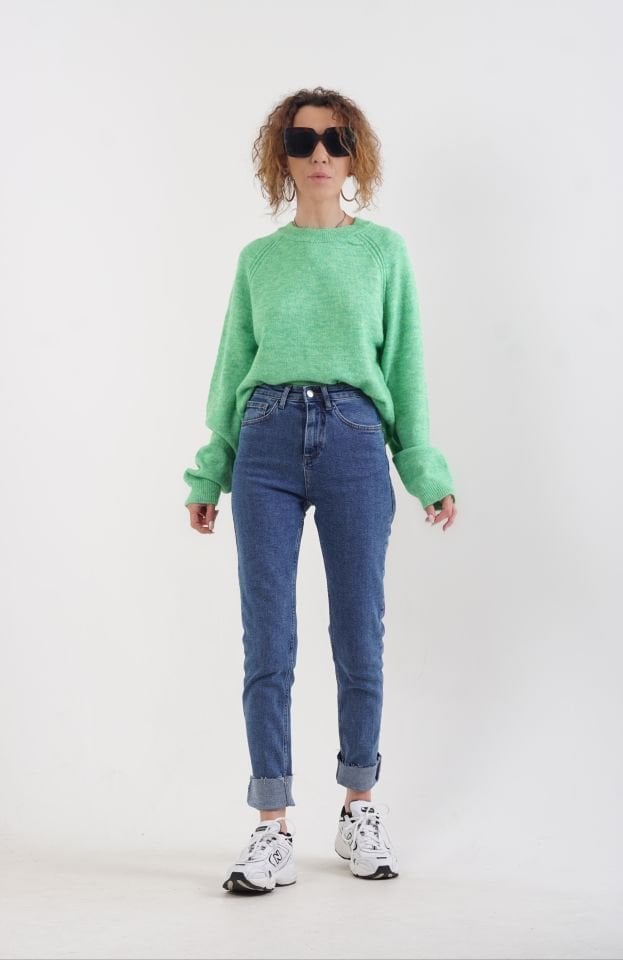 Yeşil Alize Bisiklet Yaka Kazak