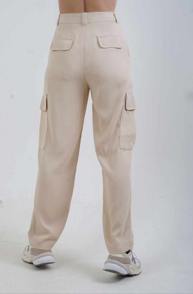 Bej Manhattan Kargo Cepli Pantolon