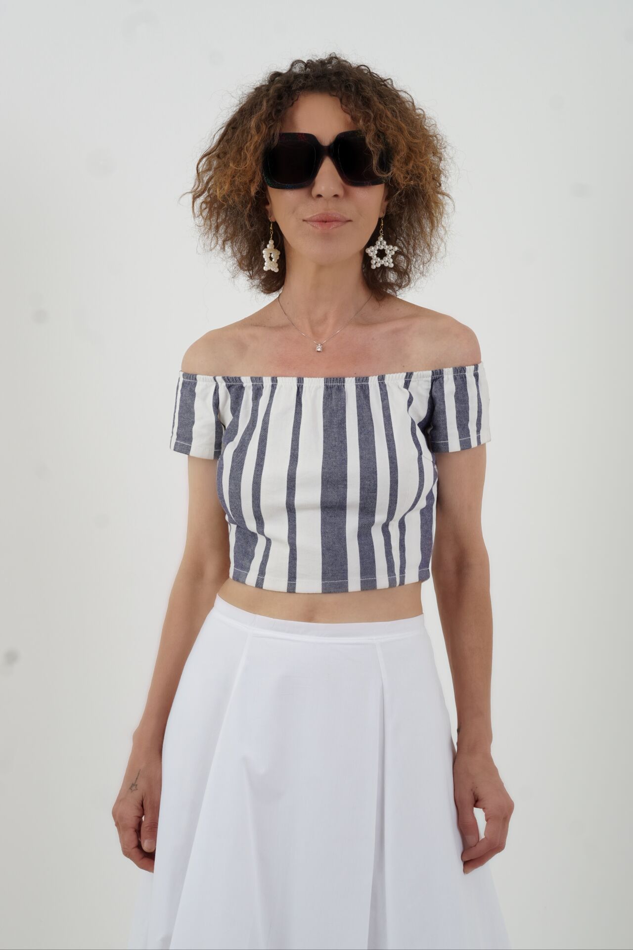 Tanita Yakası Lastikli Croptop