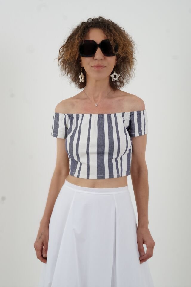 Tanita Yakası Lastikli Croptop