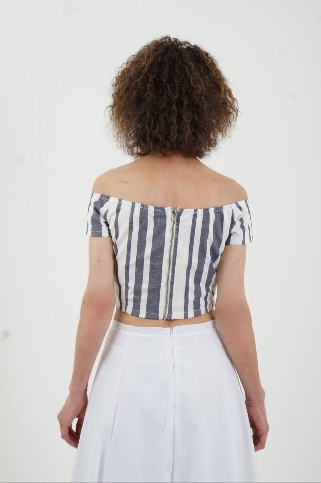 Tanita Yakası Lastikli Croptop